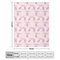 Aperturee - Custom Name Pink Snowman Repeat Christmas Blanket
