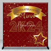 Aperturee - Custom Name Red Gold 2K24 Graduation Backdrop