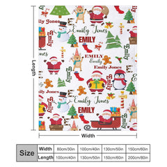 Aperturee - Custom Name Santa Claus Pine Elk Christmas Blanket