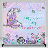 Aperturee - Custom Name Sweet Mermaid Scale Baby Shower Backdrop