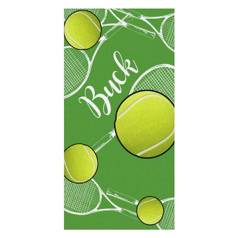 Aperturee - Custom Name Tennis Green Sport Beach Towel for Boy