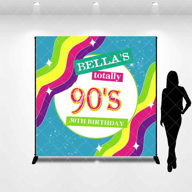 Aperturee - Custom Name Totally 90s Birthday Party Backdrop