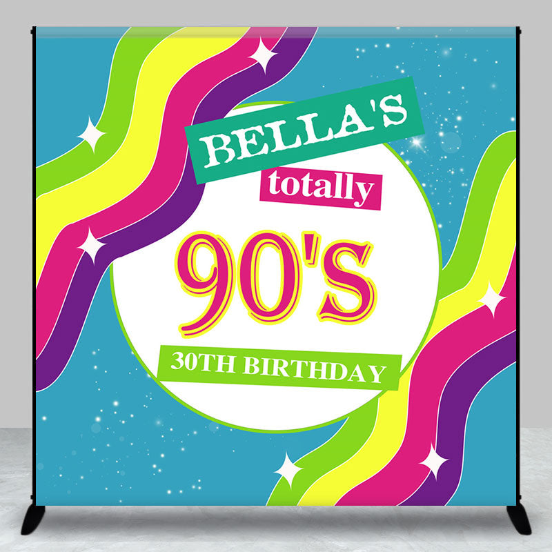 Aperturee - Custom Name Totally 90s Birthday Party Backdrop