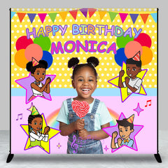 Aperturee - Custom Photo Balloons Rainbow Girl Birthday Backdrop