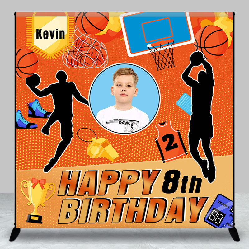 Aperturee - Custom Photo Basketball Sport 8th Birthday Backdrop