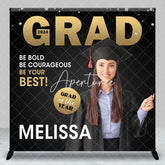 Aperturee - Custom Photo Be Your Best Black Graduation Backdrop