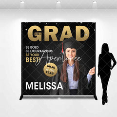 Aperturee - Custom Photo Be Your Best Black Graduation Backdrop