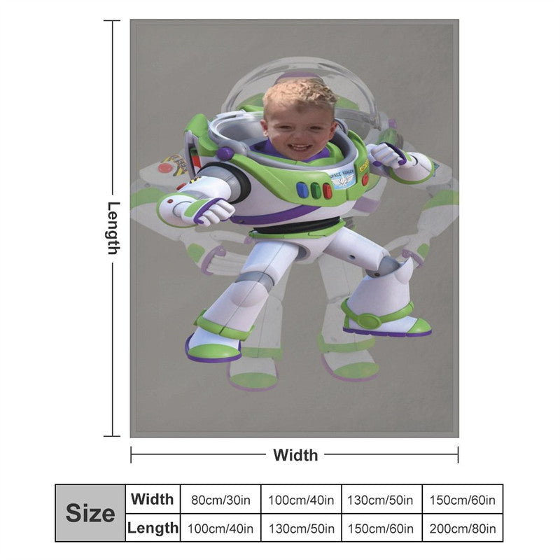 Aperturee - Custom Photo Cool Toy Astronaut Bokeh Blanket For Boys