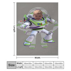 Aperturee - Custom Photo Cool Toy Astronaut Bokeh Blanket For Boys