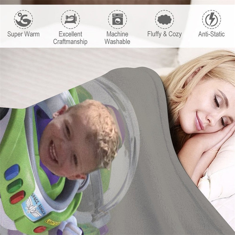 Aperturee - Custom Photo Cool Toy Astronaut Bokeh Blanket For Boys