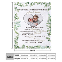 Aperturee - Custom Photo Green Plant Letter Valentines Blanket