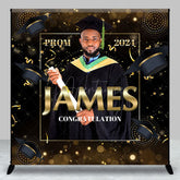 Aperturee - Custom Photo Prom 2024 Black Graduation Backdrop