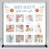 Aperturee - Custom Photos First Cookie Year Birthday Backdrop