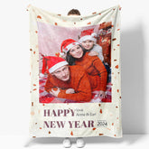 Aperturee - Custom Picture Happy New Year Warm Soft Blanket