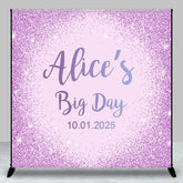 Aperturee - Custom Purple Glitter Big Day Birthday Party Backdrop