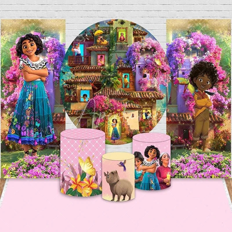 Lofaris Custom Round Backdrop Kit with Rectangular Panel