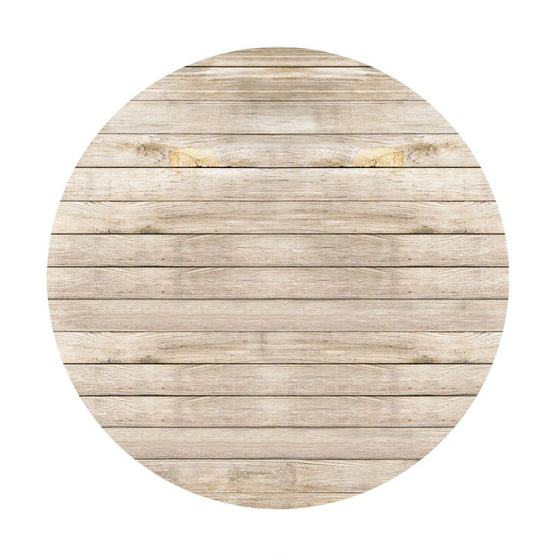 Aperturee - Custom Round Log Color Wooden Birthday Backdrop