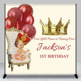 Aperturee - Custom Royal Red Gold Prince First Birthday Backdrop