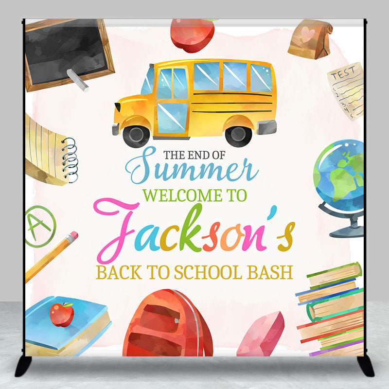Aperturee - Custom School Bus Books Test Back To School Backdrop