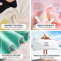 Aperturee - Custom Soft Beach Towel with Your Photo Text