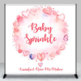 Aperturee - Custom Sprinkle Pink Hearts Baby Shower Backdrop