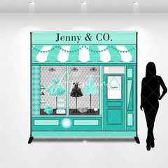 Aperturee - Custom Tiffany Blue Dress Store Birthday Backdrop