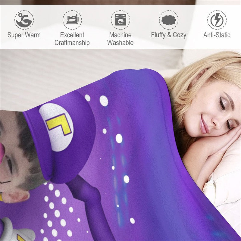 Aperturee - Customized Cyclone Skating Boy Dots Purple Blanket