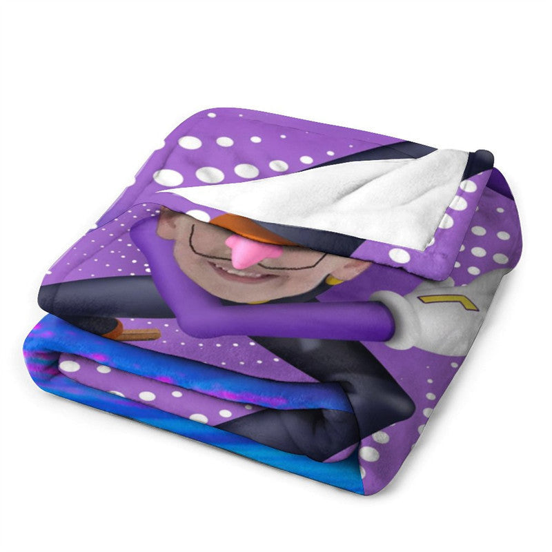 Aperturee - Customized Cyclone Skating Boy Dots Purple Blanket