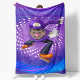 Aperturee - Customized Cyclone Skating Boy Dots Purple Blanket