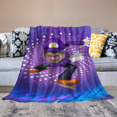 Aperturee - Customized Cyclone Skating Boy Dots Purple Blanket