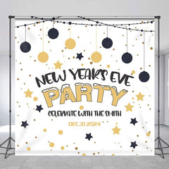 Aperturee - Customized Name Kids Party White New Year Backdrop