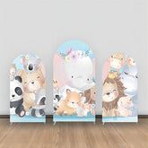 Aperturee - Cute Animals Blue Birthday Party Arch Backdrop Kit