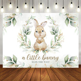 Aperturee - Cute Bunny Is On The Way Baby Shower Backdrop