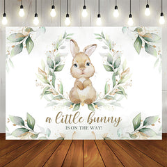 Aperturee - Cute Bunny Is On The Way Baby Shower Backdrop