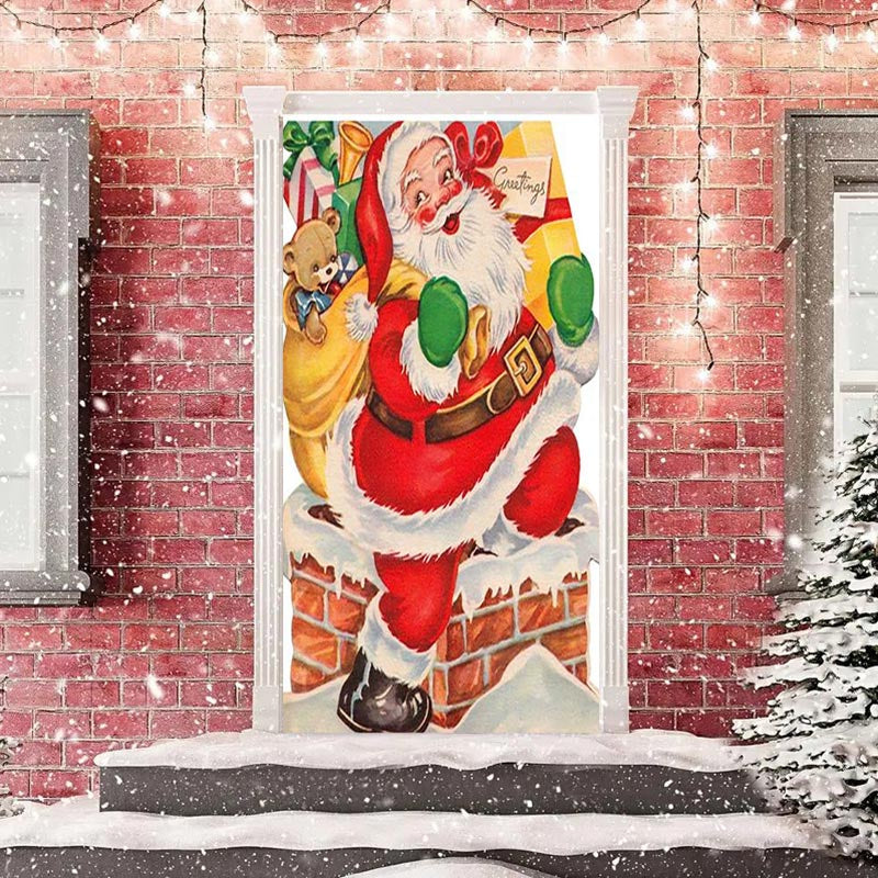 Aperturee - Cute Santa Presents Baggage Christmas Door Cover