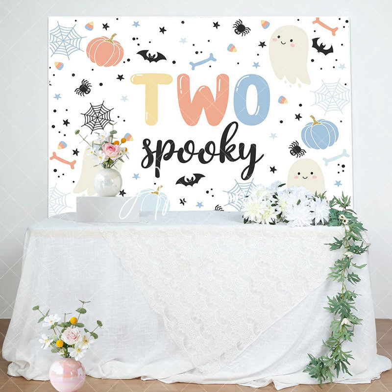 Aperturee - Cute Spooky Boo Halloween Boy 2nd Birthday Backdrop