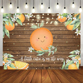 Aperturee - Cutie Rustic Wooden Orange Backdrop for Baby Shower