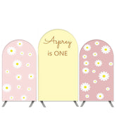 Aperturee Daisy Theme Boho Pink Yellow 1st Birthday Arch Backdrop Kit