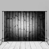 Aperturee - Dark Black Vintage Wood Texture Photo Backgdrop