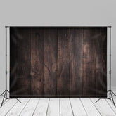 Aperturee - Dark Brown Retro Old Wood Backdrop For Photo Booth