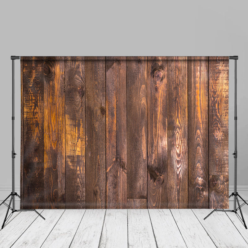 Aperturee - Dark Brown Vintage Vertical Wood Portrait Backdrop