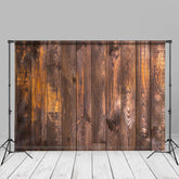 Aperturee - Dark Brown Vintage Vertical Wood Portrait Backdrop