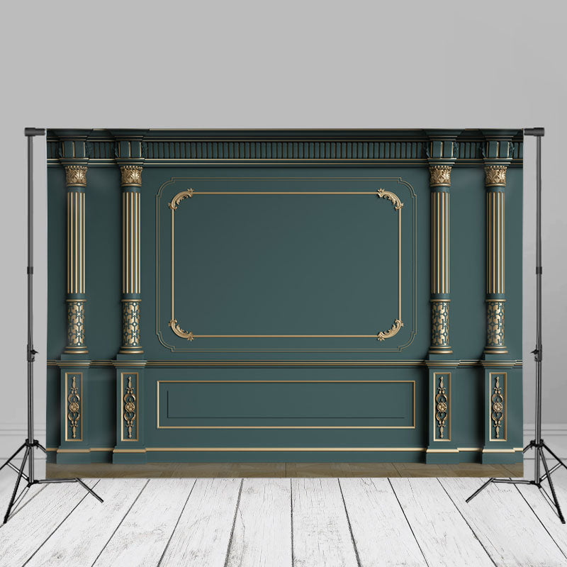 Aperturee - Dark Green Interior Gypsum Line Portrait Backdrop