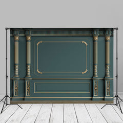 Aperturee - Dark Green Interior Gypsum Line Portrait Backdrop