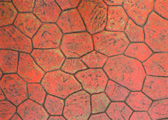 Aperturee - Red Vintage Style Paint Cracked Rubber Floor Mat