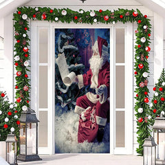 Aperturee - Deep Color Santa Claus Snowy Christmas Door Cover