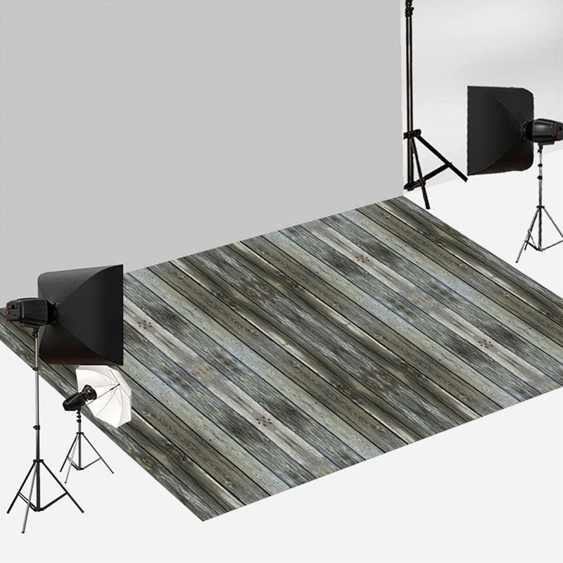 Aperturee - Deep Grey Vertical Texture Wood Rubber Floor Mat
