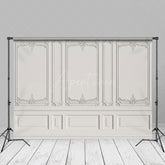 Aperturee - Delicate Carved Vintage White Wall Portrait Backdrop