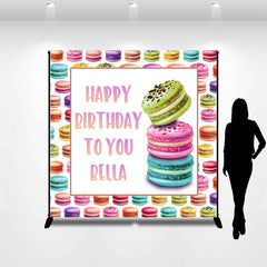 Aperturee - Delicious Macaron Dessert Custom Birthday Backdrop