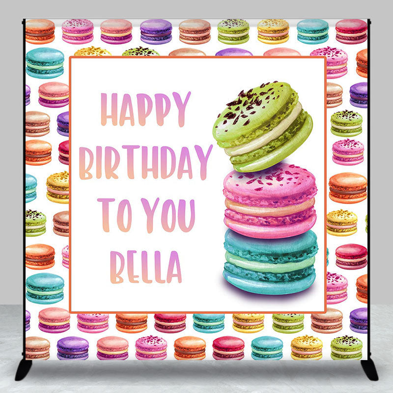 Aperturee - Delicious Macaron Dessert Custom Birthday Backdrop